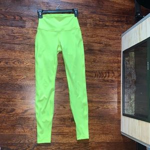 Lululemon Neon Yellow Wunder Under Leggings